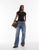 ARKET supersoft slim fit short sleeve t-shirt in black