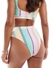 Pieces high waisted bikini bottoms in multi stripe - part of a set