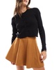 ASOS DESIGN flippy faux suede mini skirt in tan