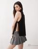 COLLUSION knit high collared neck vest with tie sides