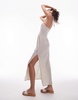 Topshop halter beach dress with ring detail in natural