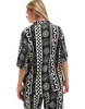 ASOS DESIGN boxy shirt with shell vacation print in mono - part of a set
