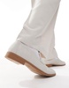 ASOS DESIGN penny loafers in light gray