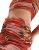 ASOS DESIGN mesh ruched maxi skirt with split in large scale floral - part of a set