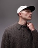 Topman oversized fit boucle polo shirt in heathered brown