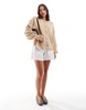 ASOS DESIGN knit oversized cardigan in brown