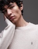 AllSaints Statten ramskull wool blend sweater in oatmeal
