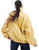 Bershka faux leather harrington jacket in butter