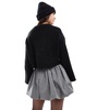ASOS DESIGN crew neck boxy sweater with wide cuff in black