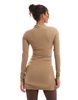 Bershka polyamide ruched front mini dress in brown