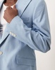 ASOS DESIGN slim suit jacket with linen in light blue