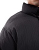 Bershka boxy plisse padded puffer jacket in black