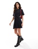 French Connection Rallie cotton T-shirt mini dress in black