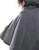 Bershka pleated tailored mini dress in gray