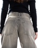 Bershka wide balloon leg jeans in dark gray
