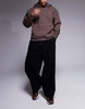 ASOS DESIGN parachute cord pants in black