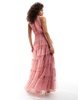 Anaya halterneck tulle maxi dress in dusty pink