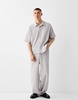 Bershka plisse shirt in gray - part of a set