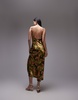 Topshop scoop cami maxi slip dress in green and pink floral