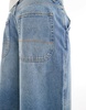 Bershka skater fit denim shorts in mid blue