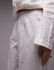 Mango plisse linen mix pants in white - part of a set
