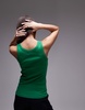 ARKET rib jersey tank top in green