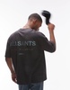 AllSaints Underground oversized T-shirt in dark gray heather