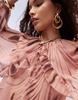 ASOS DESIGN ruffle detail cape sleeve chiffon top in woodland print