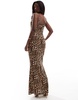 Aria Cove cami strap cowl neck maxi dress in leopard print