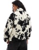ONLY button down borg fleece in cow print