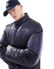 ASOS DESIGN oversized high shine puffer jacket in navy