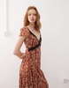 Reclaimed Vintage lace mix maxi dress in deer print