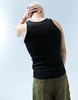 Bershka ribbed tank top in black