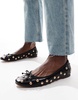ASOS DESIGN Lullaby studded ballet flat in black