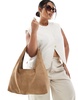 Stradivarius soft touch shoulder bag in brown