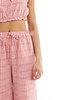 ASOS DESIGN gingham pull on pants in red