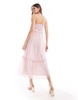 Anaya halter neck high-low ruffle midaxi dress in pink