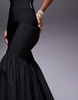 ASOS DESIGN peplum bandage maxi skirt in black - part of a set