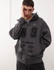 Aape By A Bathing Ape motocross style hoodie in washed dark gray