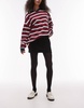 Topshop denim mini pelmet skirt in black cord