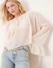 ASOS DESIGN chiffon boho volume hem gathered blouse in cream