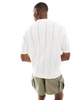 Bershka textured knit polo shirt in white