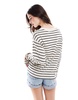 Monki oversize long sleeve top in mono stripe