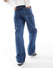 Bershka petite mom jeans in authentic blue