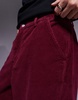 ASOS DESIGN super baggy cord pants in burgundy
