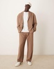 ASOS DESIGN slouchy oversized suit jacket in brown seersucker