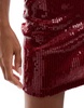ASOS DESIGN mid rise sequin mini skirt in wine - part of a set