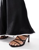 ASOS DESIGN satin bias contrast maxi skirt in black