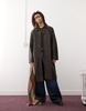 Reclaimed Vintage leather look longerline shacket in dark washed brown