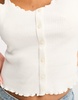 Pieces lettuce hem cami in white